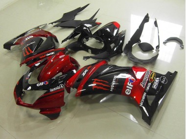ABS Kits Carene Moto Kawasaki ZX 250R 2008-2012 - Nero Rosso Monster