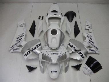 Carene Moto Honda CBR 600 RR 2003-2004 - Argento Bianco Nero Repsol