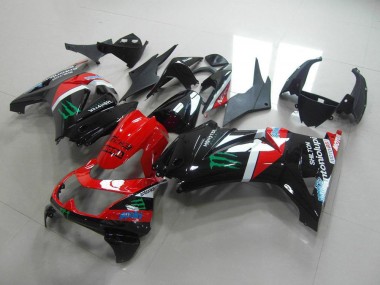 Carene Moto Kawasaki ZX 250R 2008-2012 - Rosso & Nero Monster