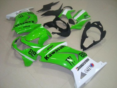 Carene Moto Kawasaki ZX 250R 2008-2012 - Verde & Bianco