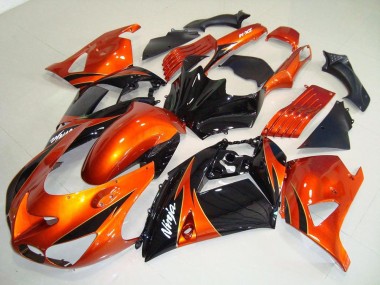 Carene Moto Kawasaki ZX14R ZZR 1400 2006-2011 - Arancia Nero