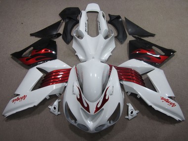 Carene Moto Kawasaki ZX14R ZZR 1400 2006-2011 - Bianco Rosso Ninja