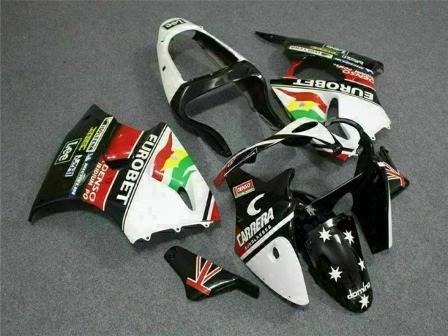 Carene Moto Kawasaki ZX6R 2000-2002 - Nero Bianco Eurobet Carene Moto Kawasaki ZX6R 2000-2002 - Nero Bianco Eurobet