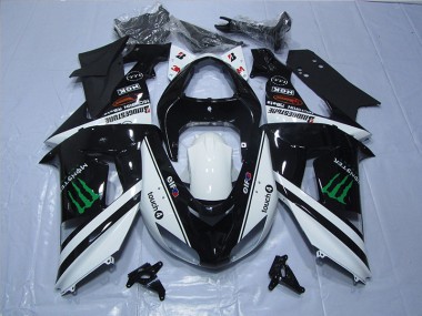 Carene Moto Kawasaki ZX6R 2007-2008 - Nero Bianco Monster Touch4