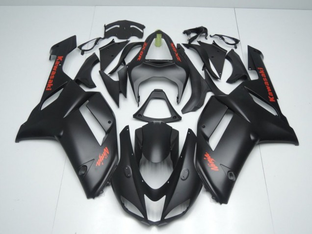 Carene Moto Kawasaki ZX6R 2007-2008 - Nero Opaco con Rosso Adesivo Carene Moto Kawasaki ZX6R 2007-2008 - Nero Opaco con Rosso Adesivo