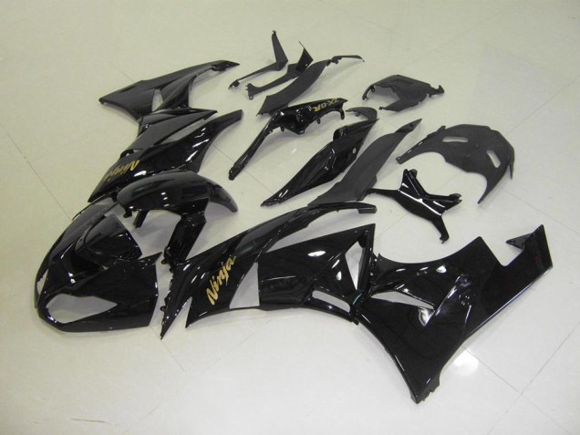 Carene Moto Kawasaki ZX6R 2009-2012 - Nero con Oro Adesivo