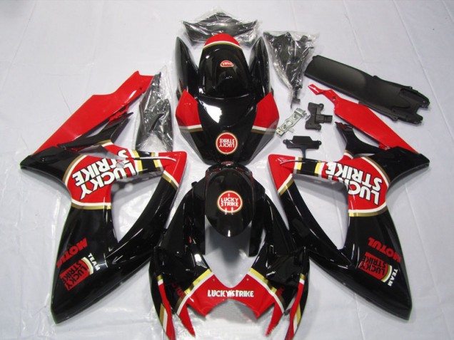 Carene Moto Suzuki GSXR 600 K6 2006-2007 - Nero Rosso Lucky Strike Motul Carene Moto Suzuki GSXR 600 K6 2006-2007 - Nero Rosso Lucky Strike Motul