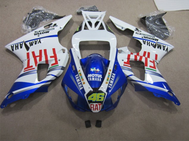 Carene Moto Yamaha R1 1998-1999 - Blu Bianco Motul Fiat 46 Carene Moto Yamaha R1 1998-1999 - Blu Bianco Motul Fiat 46