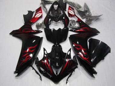 Carene Moto Yamaha R1 2007-2008 - Nero Rosso Fiamma