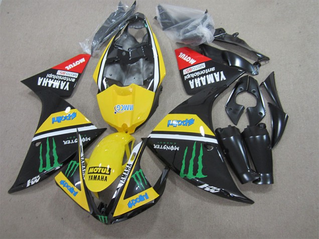 Carene Moto Yamaha R1 2009-2011 - Nero Giallo Motul Monster