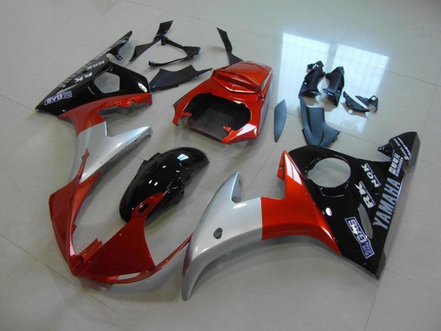 Carene Moto Yamaha R6 2003-2005 - Arancia Argento Nero Carene Moto Yamaha R6 2003-2005 - Arancia Argento Nero
