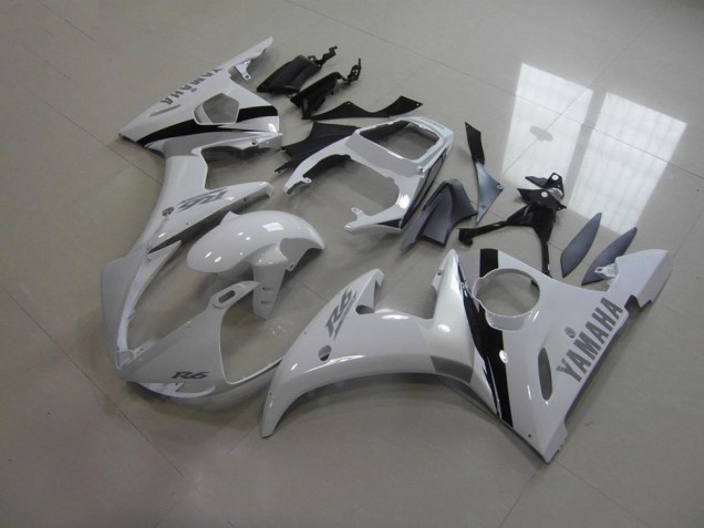 Carene Moto Yamaha R6 2003-2005 - Bianco & Grigio Decalcomanie Carene Moto Yamaha R6 2003-2005 - Bianco & Grigio Decalcomanie