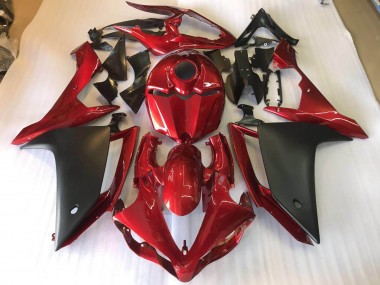 Kit Completo Carenatura Moto ABS Yamaha R1 2007-2008 - Nero Opaco Rosso